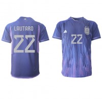 Koszulka piłkarska Argentyna Lautaro Martinez #22 Strój wyjazdowy MŚ 2022 tanio Krótki Rękaw